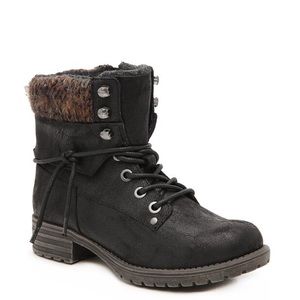 B52 by Bullboxer Girls Brown Hiking Lindsey Combat Boots size 1 EUC worn once